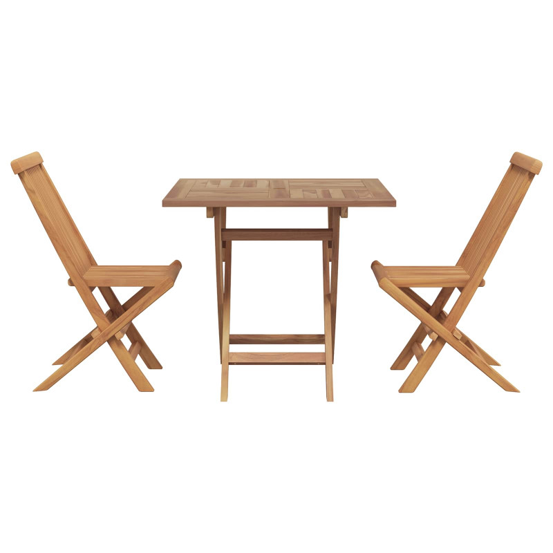 Zestaw do jadalni w ogrodzie 3 pcs Brązowy Lite Drewno Akacji