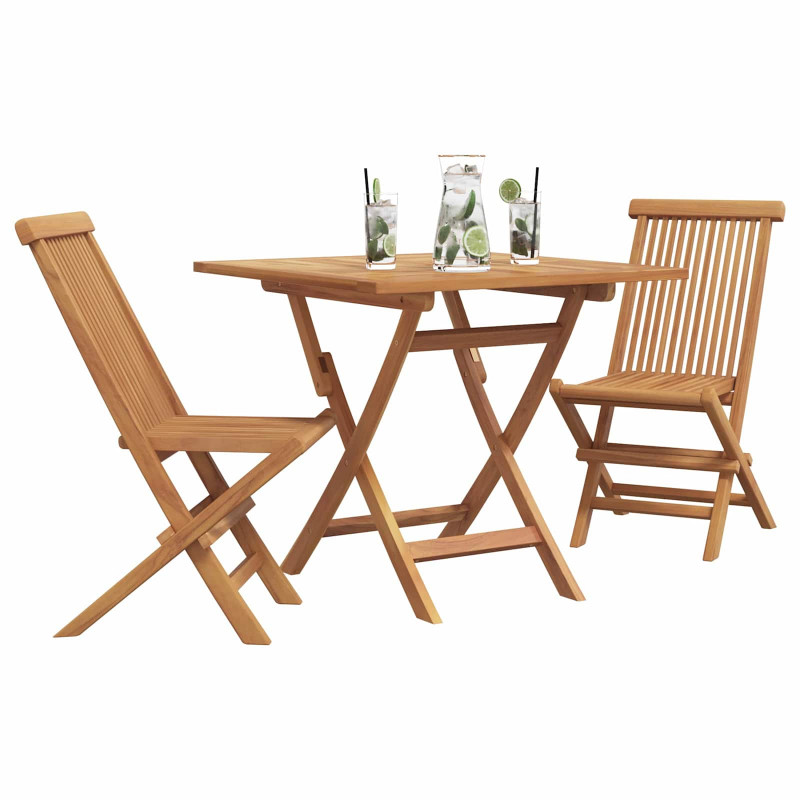Zestaw do jadalni w ogrodzie 3 pcs Brązowy Lite Drewno Akacji