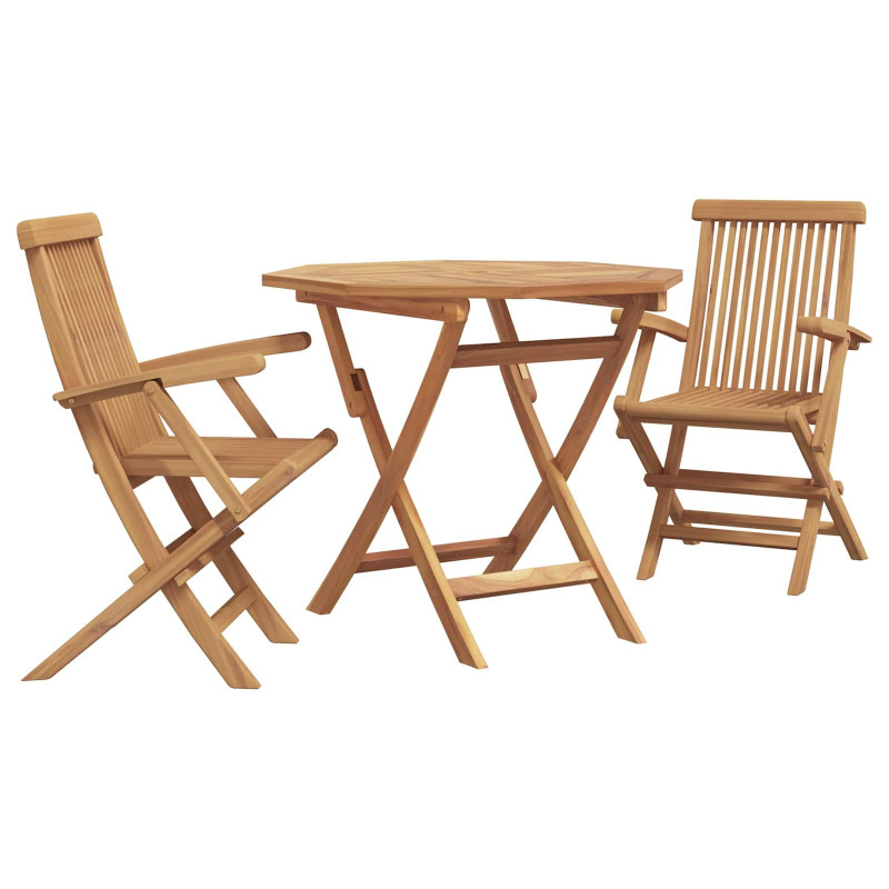 Zestaw do jadalni w ogrodzie 3 pcs Brązowy Lite Drewno Akacji