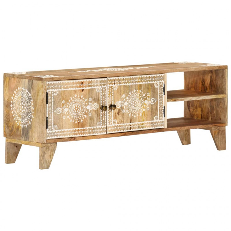 Szafka pod TV, 110x30x40 cm, lite drewno mango