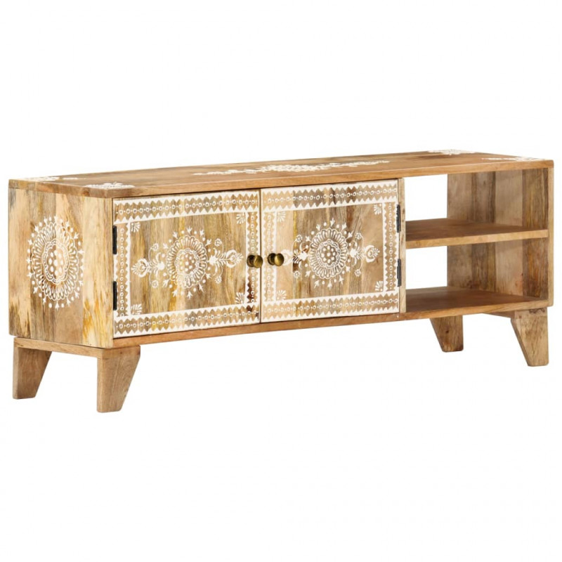 Szafka pod TV, 110x30x40 cm, lite drewno mango