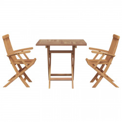 Zestaw do jadalni w ogrodzie 3 pcs Brązowy Lite Drewno Akacji