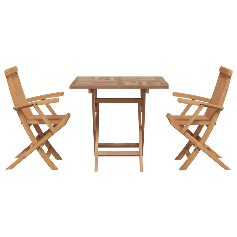 Zestaw do jadalni w ogrodzie 3 pcs Brązowy Lite Drewno Akacji