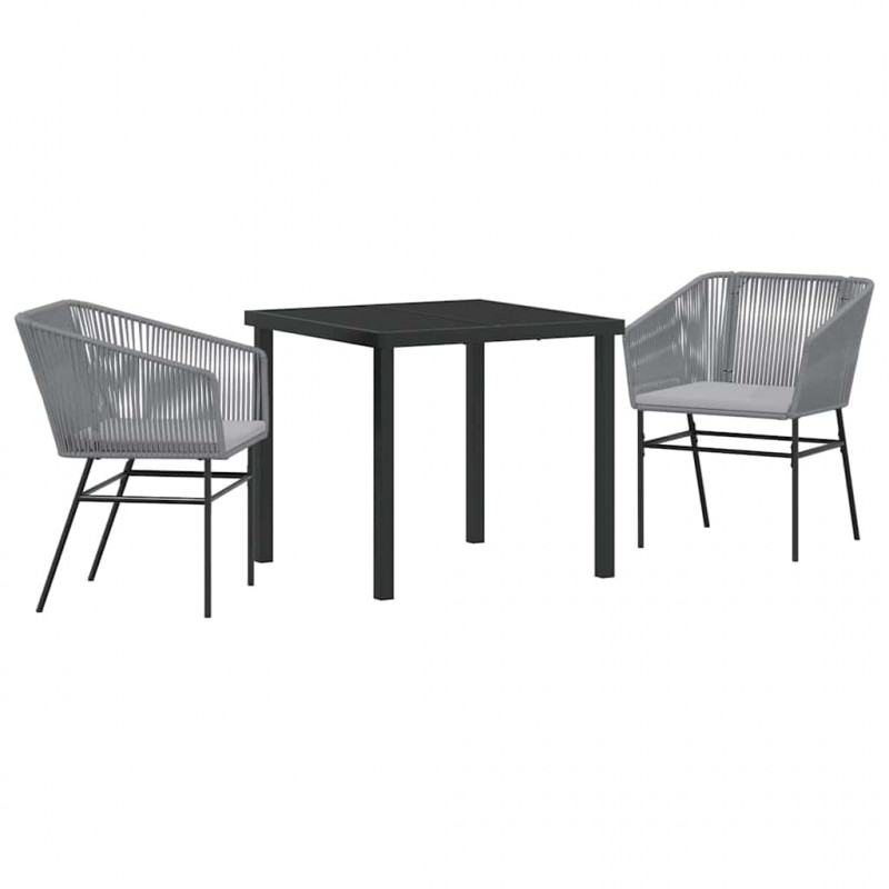 Zestaw do jadalni w ogrodzie z poduszką 3 pcs Szary