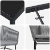 Zestaw do jadalni w ogrodzie z poduszką 7 pcs Szary