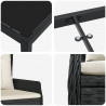 Zestaw do jadalni w ogrodzie 5 pcs Czarny polirattan
