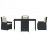 Zestaw do jadalni w ogrodzie 5 pcs Czarny polirattan