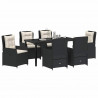 Zestaw do jadalni w ogrodzie 7 pcs Czarny polirattan
