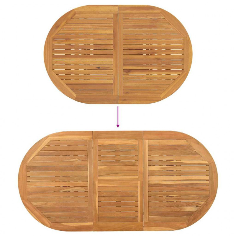 Zestaw do jadalni w ogrodzie 7 pcs Brązowy Lite drewno teakowe