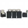 Zestaw do jadalni w ogrodzie 9 pcs Czarny polirattan