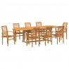 Zestaw do jadalni w ogrodzie 9 pcs Lite drewno teakowe