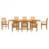 Zestaw do jadalni w ogrodzie 9 pcs Lite drewno teakowe