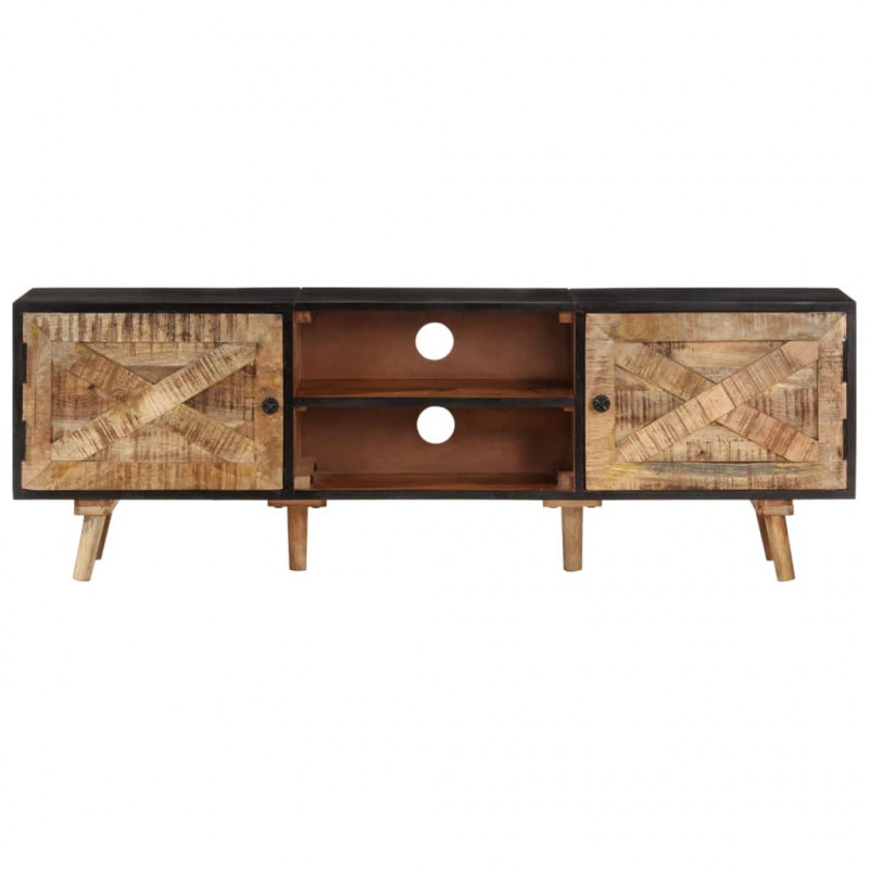 Szafka pod TV, 140x30x46 cm, surowe drewno mango i akacjowe