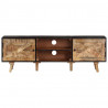 Szafka pod TV, 140x30x46 cm, surowe drewno mango i akacjowe