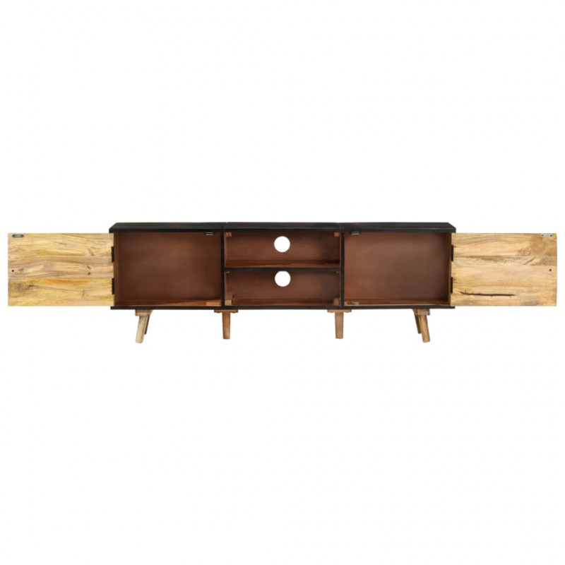 Szafka pod TV, 140x30x46 cm, surowe drewno mango i akacjowe