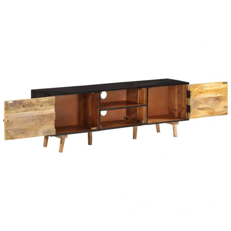 Szafka pod TV, 140x30x46 cm, surowe drewno mango i akacjowe