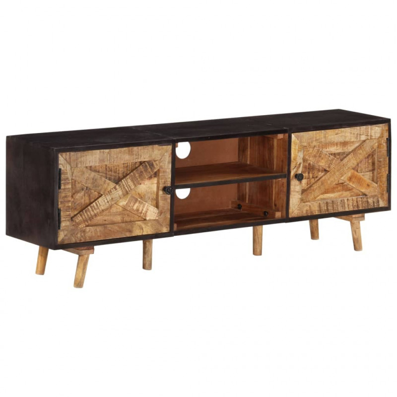 Szafka pod TV, 140x30x46 cm, surowe drewno mango i akacjowe