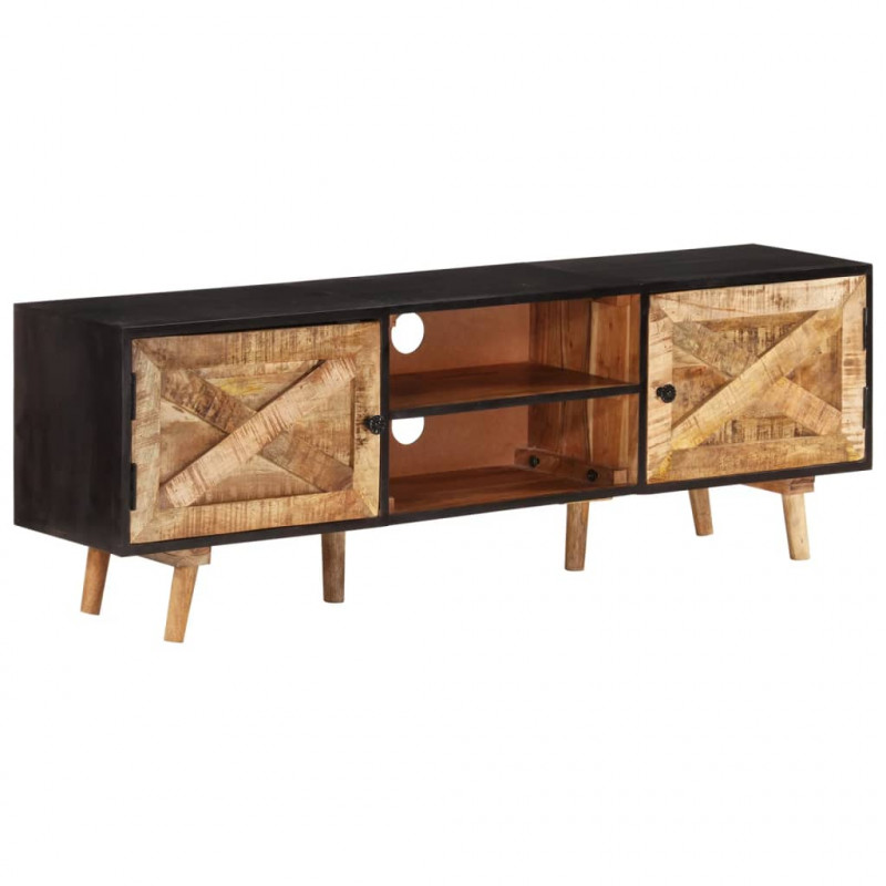 Szafka pod TV, 140x30x46 cm, surowe drewno mango i akacjowe