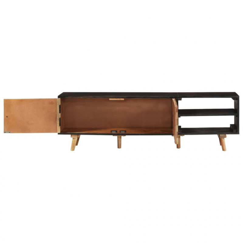 Szafka pod TV, 140x30x45 cm, surowe drewno mango i akacjowe