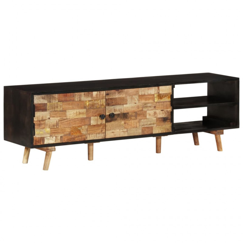 Szafka pod TV, 140x30x45 cm, surowe drewno mango i akacjowe
