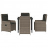 Zestaw do jadalni w ogrodzie 5 pcs Szary polirattan