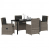 Zestaw do jadalni w ogrodzie 5 pcs Szary polirattan