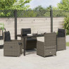Zestaw do jadalni w ogrodzie 5 pcs Szary polirattan