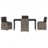 Zestaw do jadalni w ogrodzie 5 pcs Szary polirattan