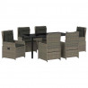 Zestaw do jadalni w ogrodzie 7 pcs Szary polirattan