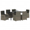 Zestaw do jadalni w ogrodzie 7 pcs Szary polirattan