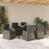 Zestaw do jadalni w ogrodzie 7 pcs Szary polirattan