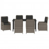Zestaw do jadalni w ogrodzie 7 pcs Szary polirattan