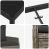 Zestaw do jadalni w ogrodzie 7 pcs Szary polirattan