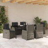 Zestaw do jadalni w ogrodzie 7 pcs Szary polirattan