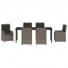 Zestaw do jadalni w ogrodzie 7 pcs Szary polirattan