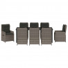 Zestaw do jadalni w ogrodzie 9 pcs Szary polirattan