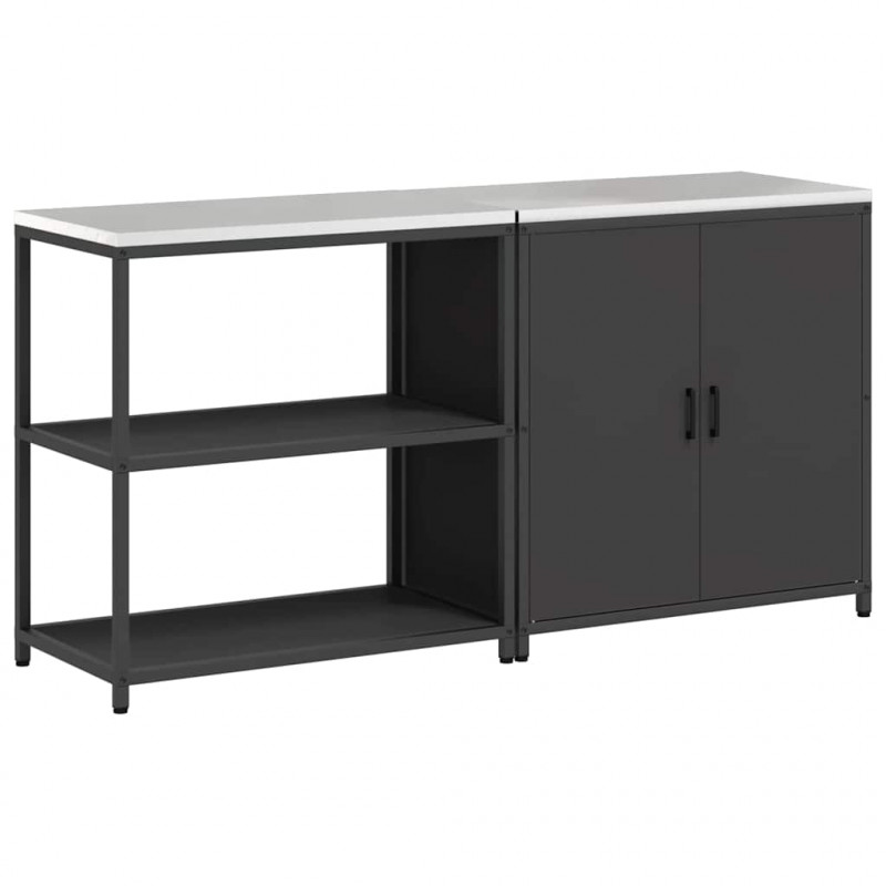 Zestaw do przechowywania w kuchni 2 pcs Czarny Stal zimnogięta