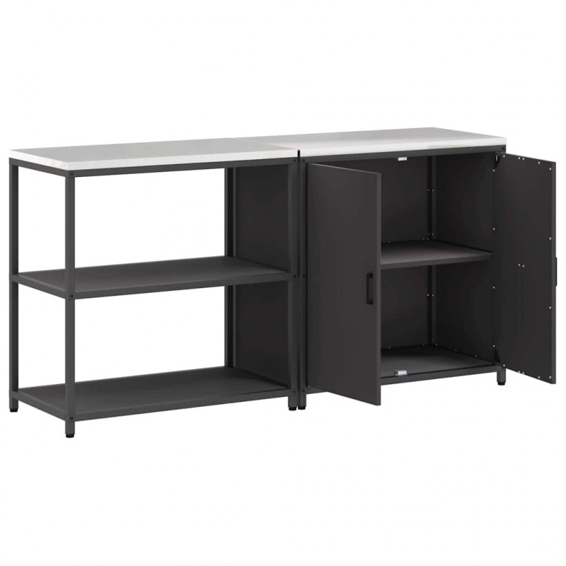 Zestaw do przechowywania w kuchni 2 pcs Czarny Stal zimnogięta