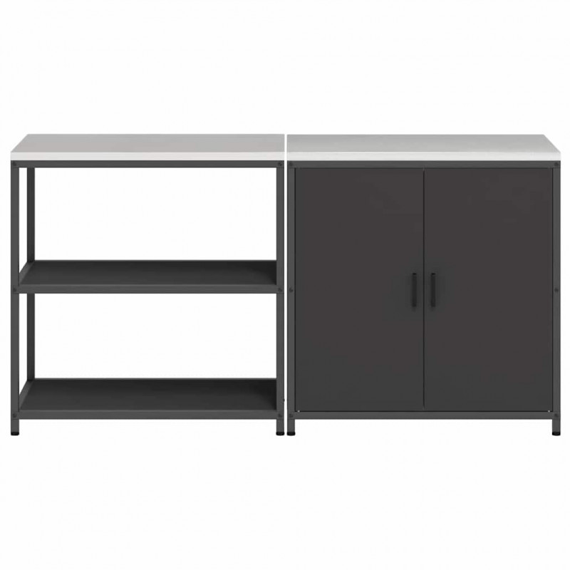 Zestaw do przechowywania w kuchni 2 pcs Czarny Stal zimnogięta