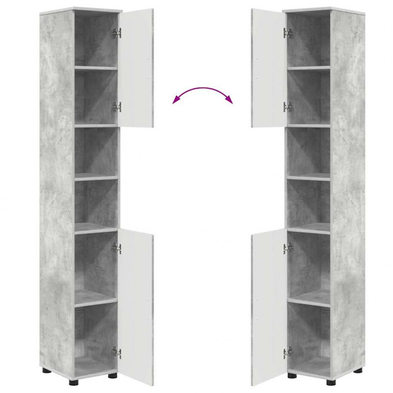 Zestaw mebli łazienkowych z szufladą 4 pcs Betonowy szary
