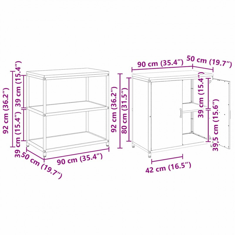 Zestaw do przechowywania w kuchni 2 pcs Zielony oliwkowy