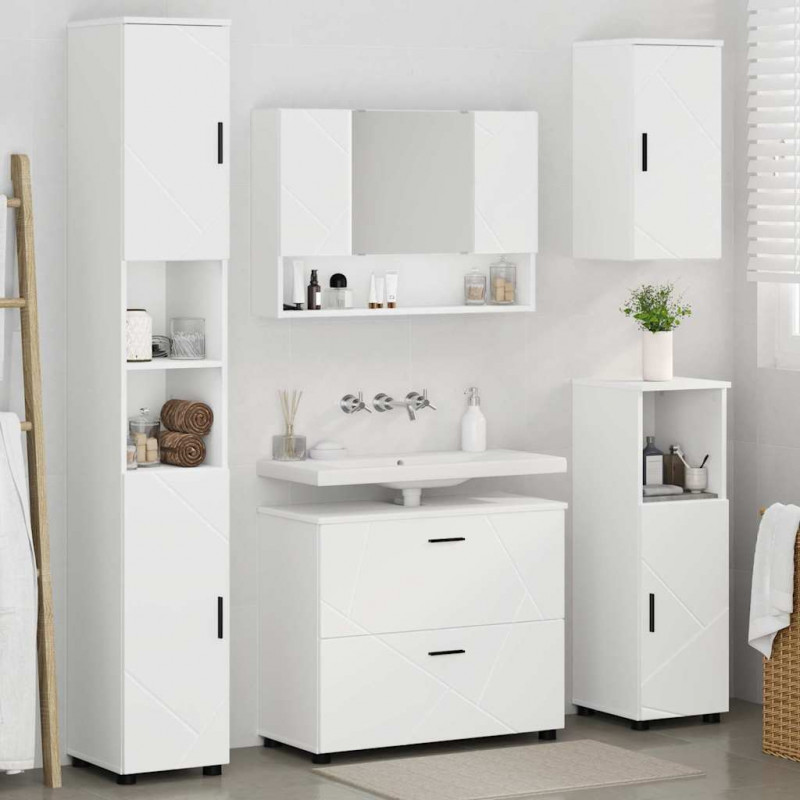 Zestaw mebli łazienkowych z szufladą z półką 5 pcs Biały