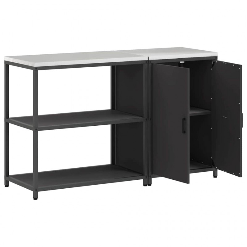 Zestaw do przechowywania w kuchni 2 pcs Czarny Stal zimnogięta
