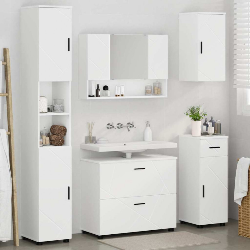 Zestaw mebli łazienkowych z szufladą z półką 5 pcs Biały