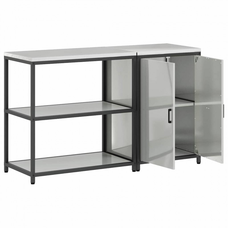 Zestaw do przechowywania w kuchni z półką 2 pcs Srebrny
