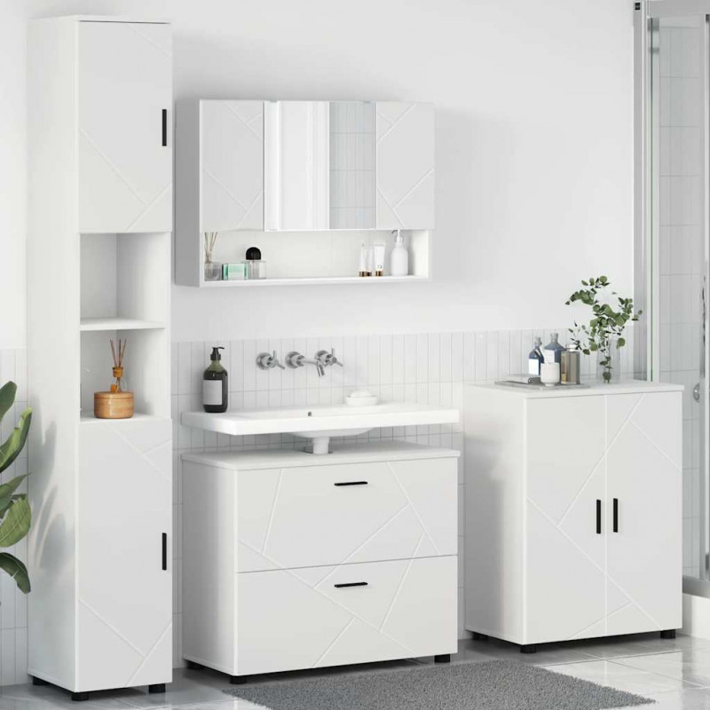 Zestaw mebli łazienkowych z szufladą z półką 4 pcs Biały