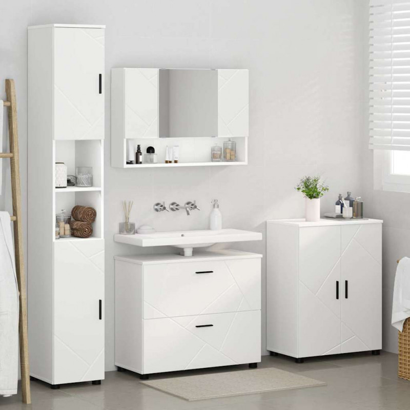 Zestaw mebli łazienkowych z szufladą z półką 4 pcs Biały