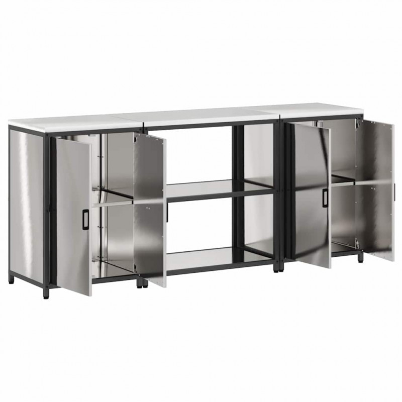 Zestaw do przechowywania w kuchni 3 pcs Srebrny Stal nierdzewna