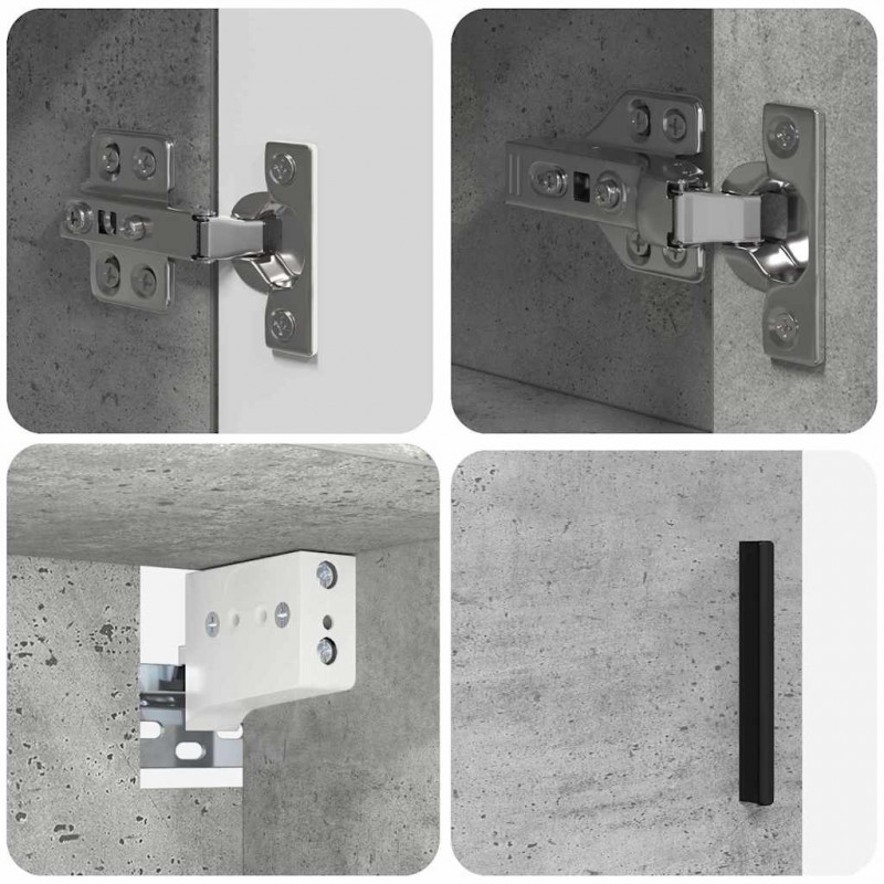 Zestaw mebli łazienkowych z szufladą 4 pcs Betonowy szary