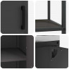 Zestaw do przechowywania w kuchni z półką 3 pcs Czarny Stal